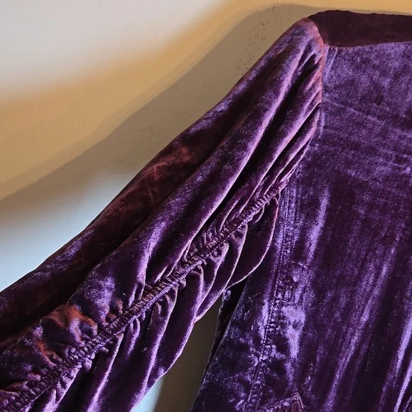 Rebecca Minkoff Kaya Velvet Ruched Sleeved Back Zip Rayon Viscose Bomber Jacket - Picture 7 of 15